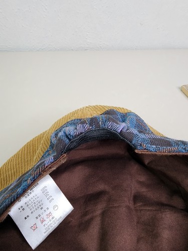 Grace hats womens one size corduroy w/ plaid brim stretch back brown blue hat - Picture 12 of 13
