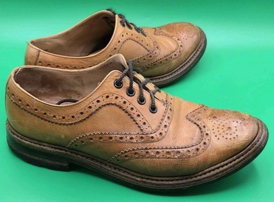 LOAKE 1880 Edward Pennine Tan Brown Leather Oxford Brogue Shoes Size UK 7 G US 8