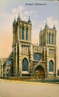 Bristol Vintage Postkarte Kathedrale Gotik England Künstlerisch