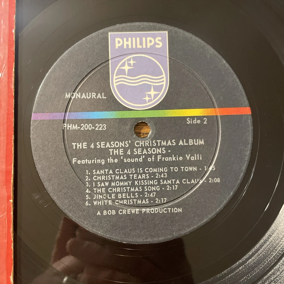 The 4 Seasons Christmas Album LP Philips Mono Holiday 1st Press + Shrink VG- - Imagem 3 de 4