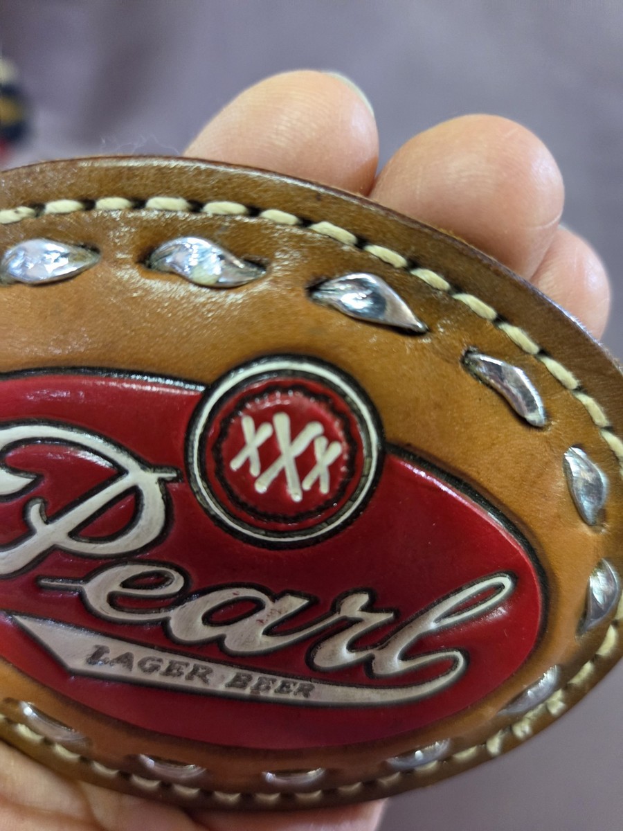 Pearl Lager Beer Vintage Belt Buckle View 3
