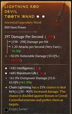 🔥Diablo 4 Season 10 💥Wand💥 2GA Intelligence Max Life
