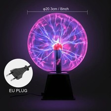 Novelty Magic Crystal Plasma Ball Touch Lamp 3/4/5/6/8Inch LED Night Light Kid B