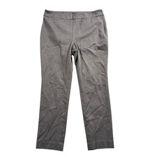 Talbots Bi-Stretch Pants Womens 8P Gray Side Zip Office Siren Minimalist