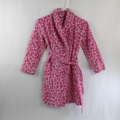 Kids Korner Pink Leopard Print Fleece Robe Size M - Pre-Owned, Cozy & Fun