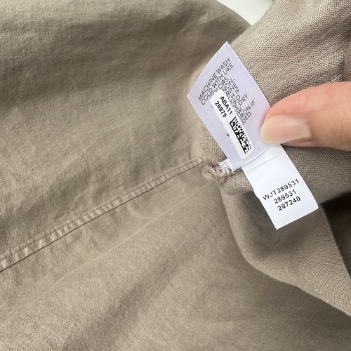 Lagenlook Linen Duster Pure Jill Elements 100% Jacket Sz Medium Khaki Open - Picture 8 of 9