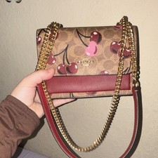 Coach Cherry Print Tan Mini Klare Crossbody bag never used great condition