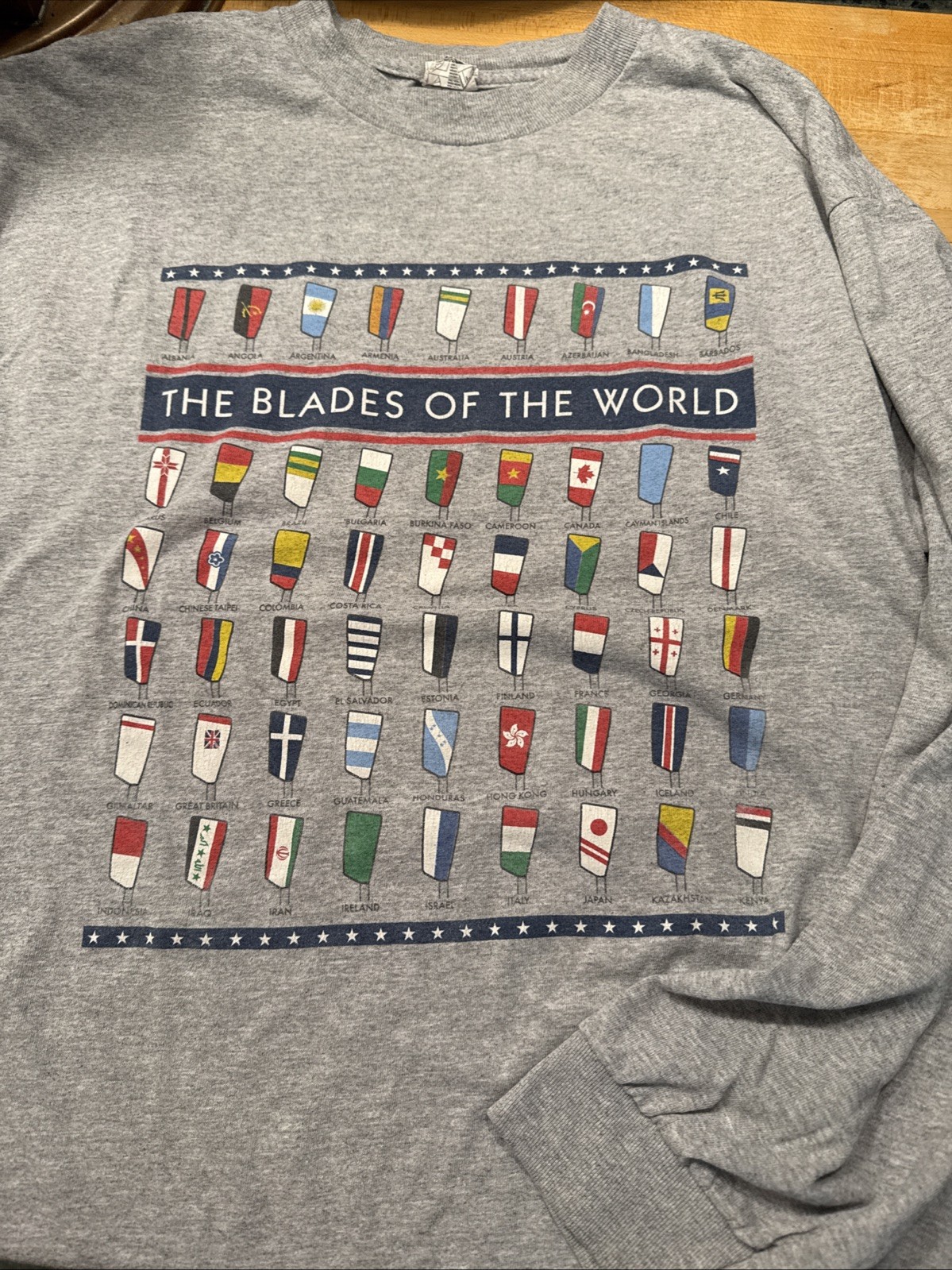 FILA Blades Of The World T a maniche lunghe grigia 90% cotone grande