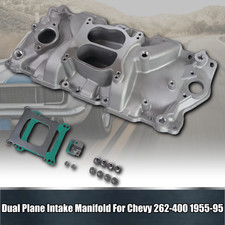Dual Plane Satin Aluminum Intake Manifold For Chevy Small Block 305 327 350 V8 Dual Plane Satin Aluminum Intake Manifold For Chevy Small Block 305 327 350 V8