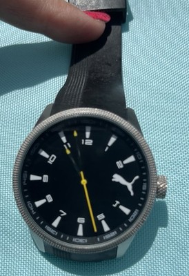 Puma Herrenuhr Take Pole Position Herren-Uhr Batterie läuft Armband Defekt Look