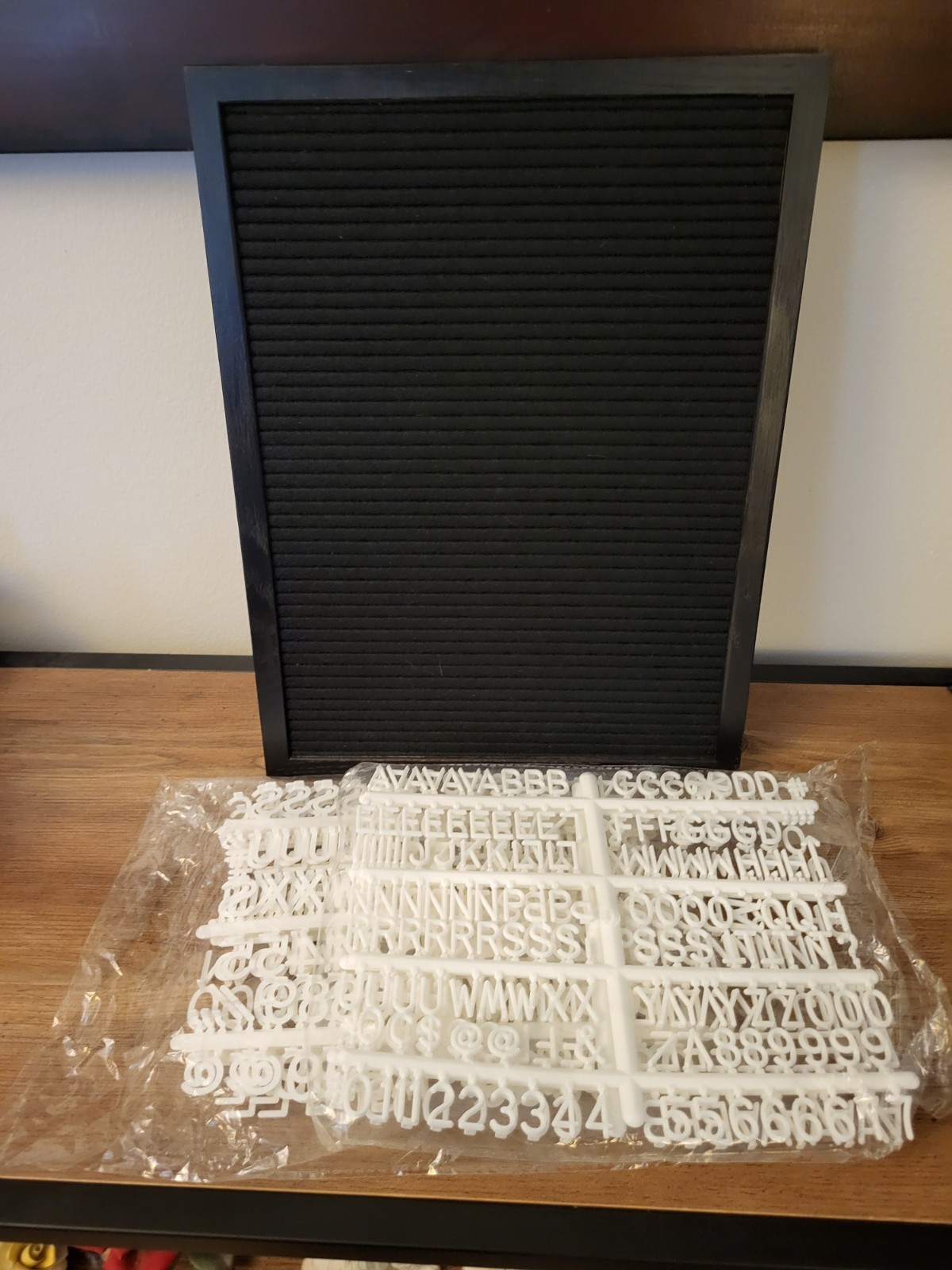 NEW Message Letter Board with Letters Black Wood Frame Plastic Letters 16" X 12"