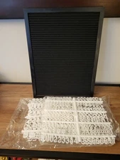 NEW Message Letter Board with Letters Black Wood Frame Plastic Letters 16" X 12"