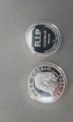 Kurt  Cobain silver Plated Coin nirvana 1967 - 1994 Aberdeen USA Washington new