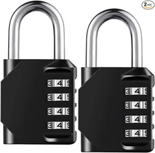 Combination Lock Resettable 4 Digit Padlock with Combination, Waterproof and