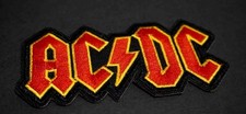 AC/DC Embroidered Patch Red Yellow Black Logo New Australian Heavy Metal Fan Mem