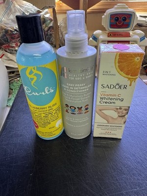 Beauty Product Lot Kim Kimble Detangler Curls Blueberry Bliss Sadoer Vit C Cream