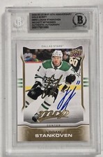 Logan Stankoven Signed 2024-25 Upper Deck Gold Card Beckett 10 Auto Dallas Stars