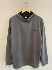 Quiksilver Men's Gray Long Sleeve Dry Flight Hooded Shirt L New Without Tags