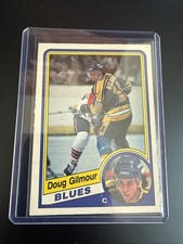 Doug Gilmour RC 1984 O-Pee-Chee #185 St Louis Blues Rookie Card. rookie card picture
