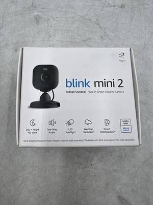Blink Mini 2 Indoor/Outdoor 1080p Plug-In Security Camera  Black. New In Box