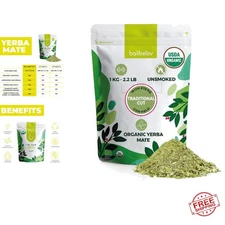 USDA Organic Yerba Mate Tea Loose Leaf, 2.2. lb. Bag, Natural Traditional Cut...