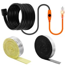 32 ft Pipe Insulation Foam Tape, 32 ft Foil Electric Pipe Hose Wrap, 6ft Heat...