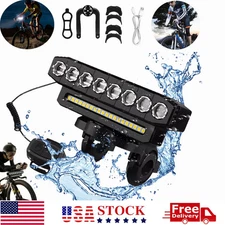 Bicycle Front Light with Horn 8LED Rechargeable Waterproof for Night Riding