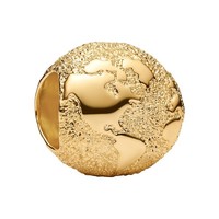 Pandora Schmuck Charm Strukturierter Globus Mini Goldfarben 764529C00