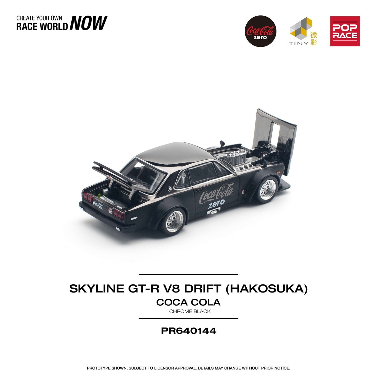 1971 Nissan Skyline GT-R コカ・コーラ 限定版 POPRACE 1/64 SKYLINE GT-R V8 DRIFT (HAKOSUKA) COCA COLA ZERO