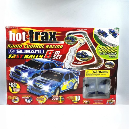 Hot Trax 1:32 RC Slot Car Racing Set Subaru Rally Cars 8m Track Lights ...
