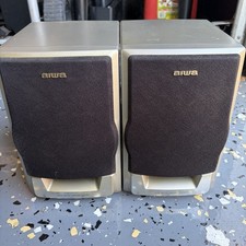 AIWA LCX-350U Bookshelf Speakers Set Of 2 Tested Working 6 Ohm For Stereo Silver