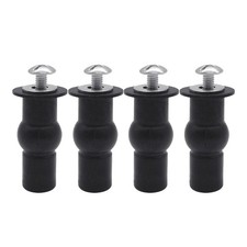 4 PCS Universal Toilet Seat Hinges Screws, Stainless Steel Rubber, Top Mount...