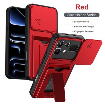 For Infinix Note 60 Pro 5G, Phone Case Hybrid KickStand Card Slot Camera Cover