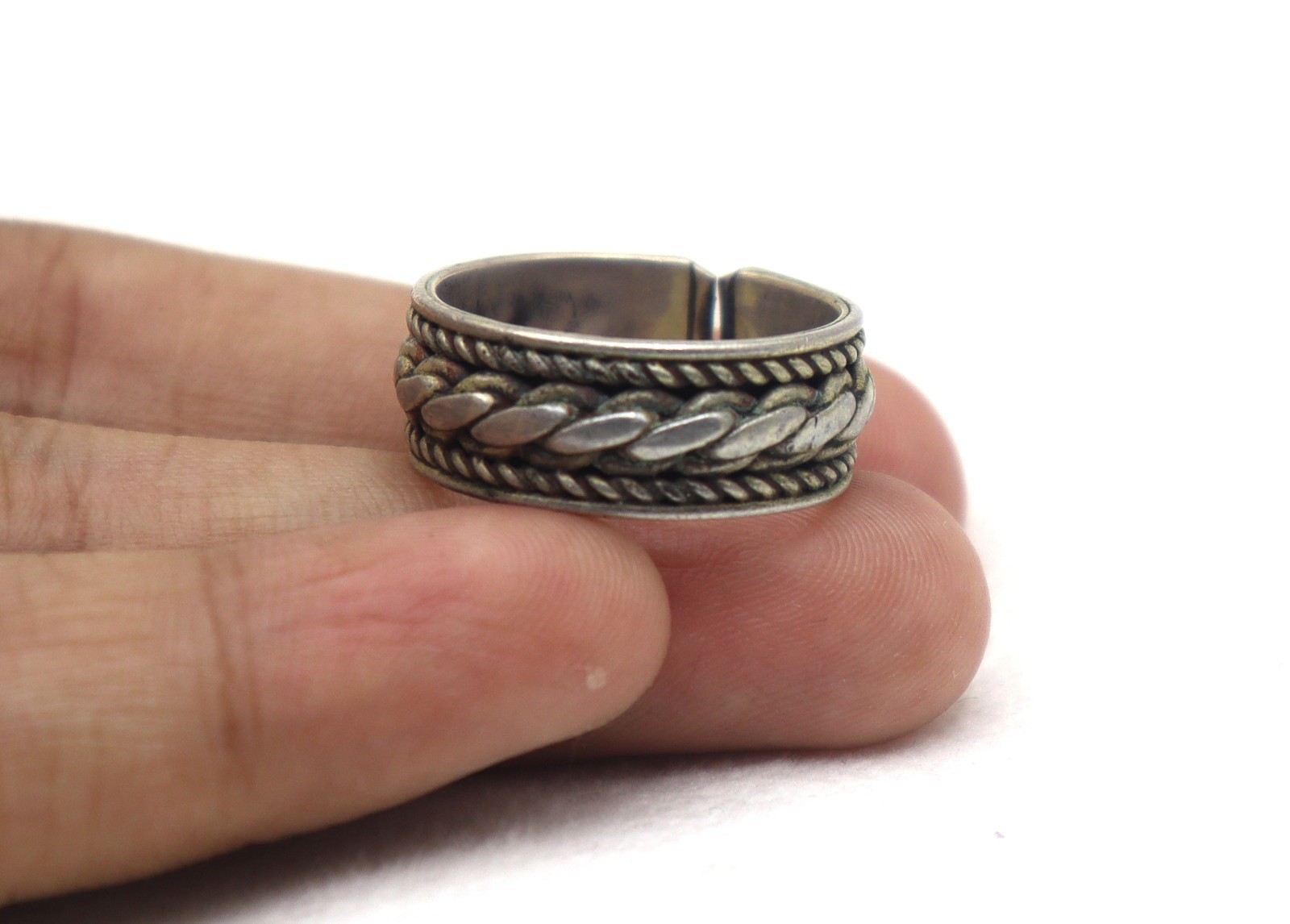 925 Solid Sterling Silver Adjustable Band Ring fo… - image 7