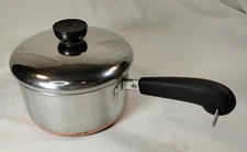 Vintage Revere Ware 1.5 Qt Saucepan w/Lid Copper Bottom Clinton ILL 1993
