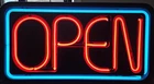 VTG FALLON Electric Neon Light OPEN Large Business Sign 31.5 x 16.5 Tested Work