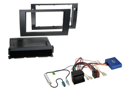 Einbauset CAN-Bus DIN Autoradio für Audi A4 Quadlock B6 B7 2001-2008 schwarz