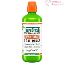 TheraBreath Fresh Breath Oral Rinse Mild Mint 1 L / 33.8oz New