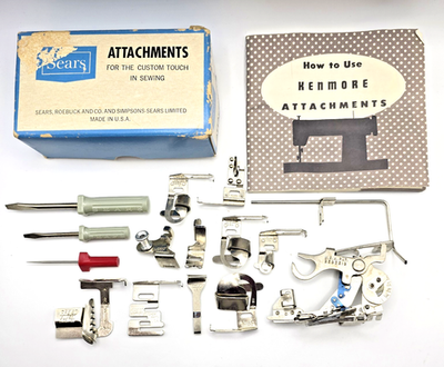 #ad Vintage Sears Kenmore Sewing Machine Attachments Accessories with Instructions $24.95