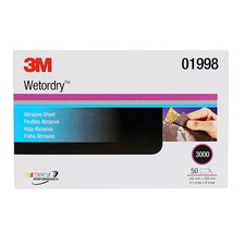 3m Wetordry Abrasive Sandpaper Sheet 01998 1998 3000 Grit 50 Count 3m Wetordry Abrasive Sandpaper Sheet 01998 1998 3000 Grit 50 Count