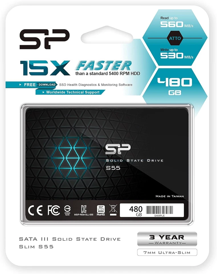 Silicon Power 480GB S55 7 mm 2.5-Inch SATA III Internal Solid State Drive - Image 4 of 4