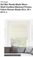 Chicology Del Mar Ready-Made Moon Shell Cordless Roman shade blackout 35 x 64