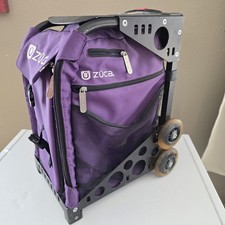ZUCA Purple Rolling Sport Bag w/ Black Frame Roller Cart