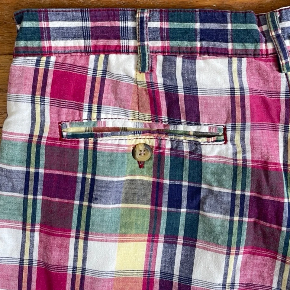 Pantalones Cortos A Cuadros De Colección Para Hombre Talla 32 Cintura Años 90 Colorido Algodón A Cuadros Algodón Corto Foto 4 de 4