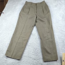 VTG Giorgio Sant'Angelo Pant Women 14 Green Slacks Trousers Pleated Darted Wool