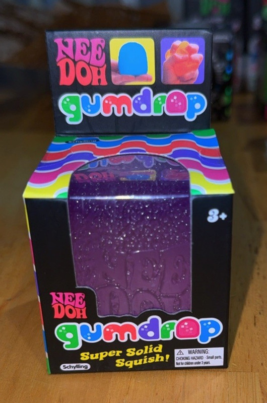 Nee Doh Gumdrop Super Solid Squish Purple Squeeze Toy Ages 3+ 3-4Y