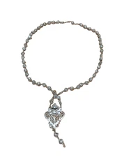 🔥1880’s Antique 900 Silver Victorian Filigree Faberge egg beads Hairpiece Tiara