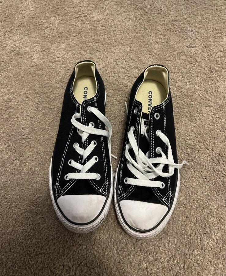 Sneaker Converse Youth Chuck Taylor All Star bambini nere bianche top basse taglia 3