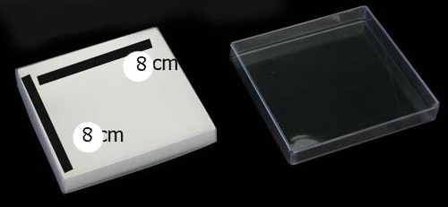 300 Single Pullout Cookie Invitation Gift Box Clear Slide Cover Gloss White 8cm - Bild 5 von 9