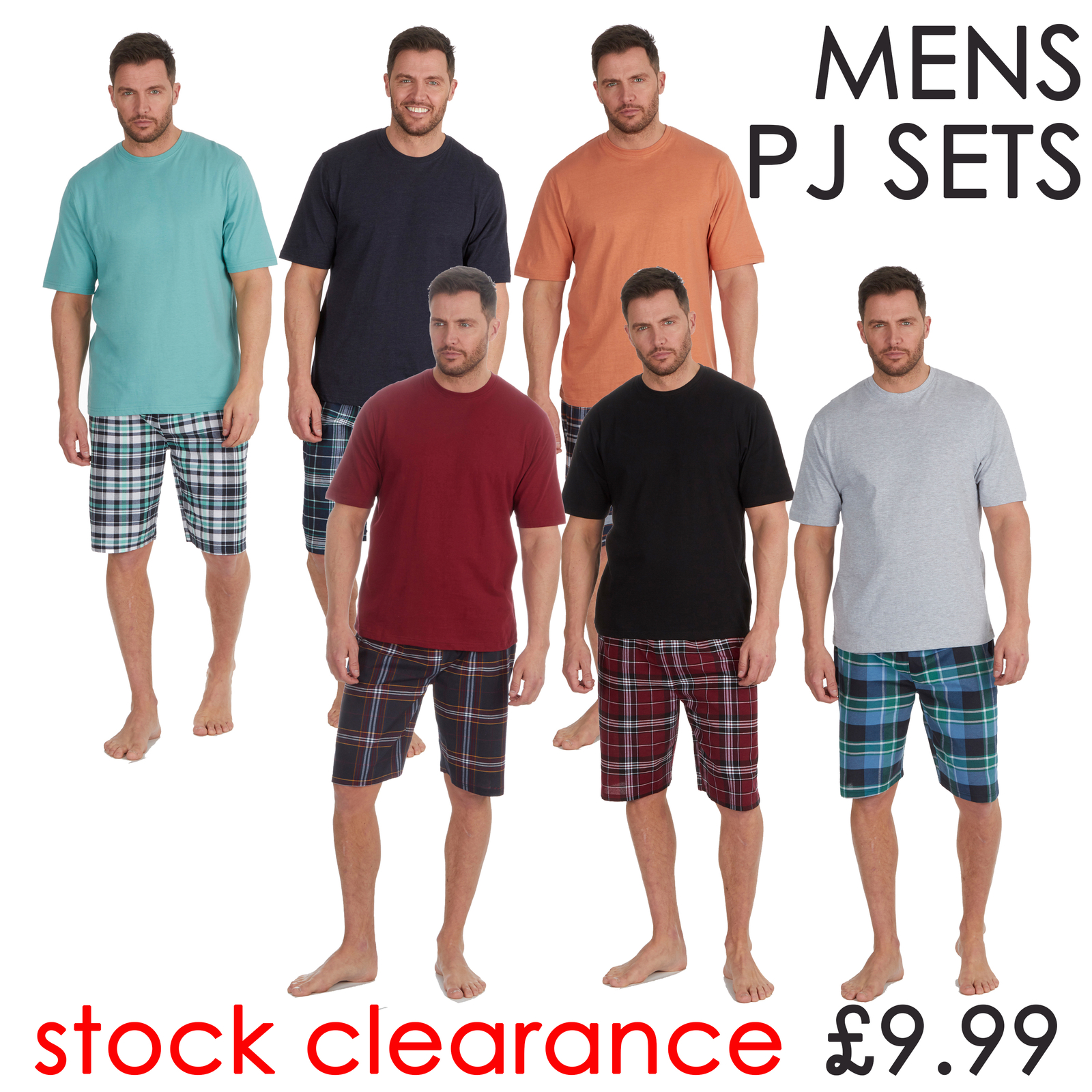 Mens Shorty Pyjamas TShirt and Shorts Pyjama Set Summer Medium Large XL XXL UK eBay